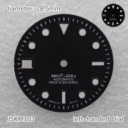 28.5mm Sterile Left-handed Submariner NH35 Dial Custom Dial Watchmods