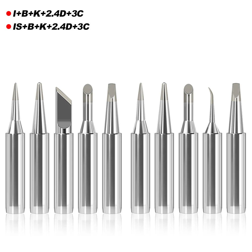 5Pcs Soldering Iron Alloy 900M Soldering Iron Head Set Inside Hot Bare Alloy Electric Soldering Iron Tip IS+I+B+K+2.4D+3C Kit