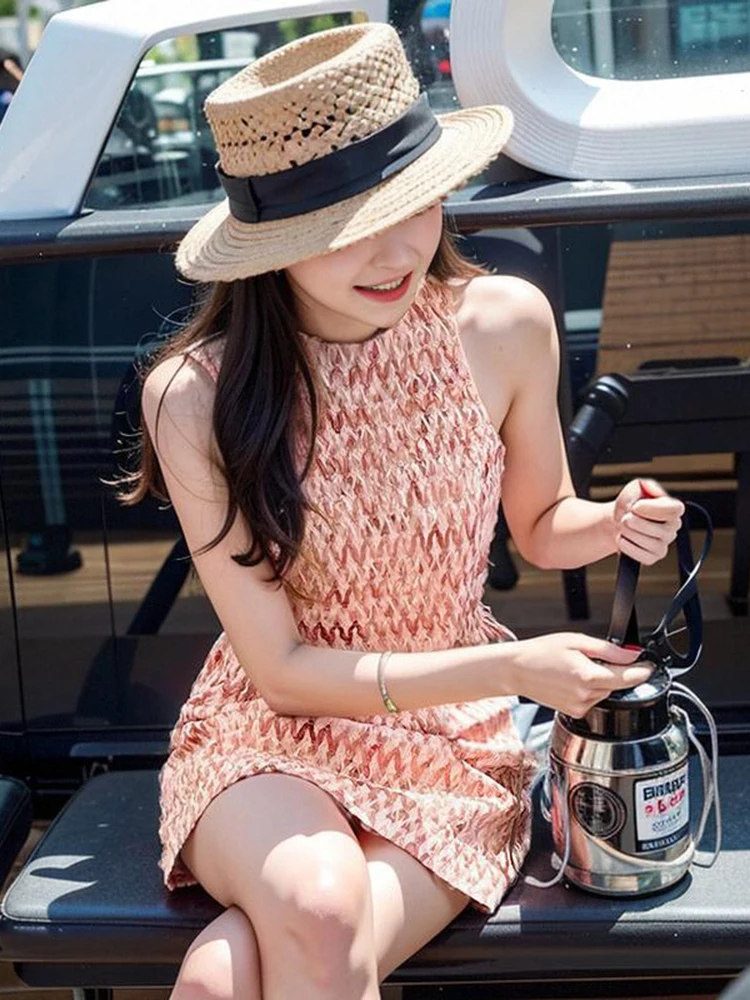 

Summer New Pink Series Sweet Soft Goddess Skirt Short Dress Lightweight Luxury Tulle High Waist A-Line Dress