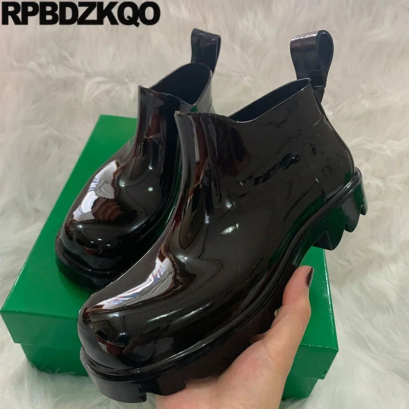 Slip On Rubber Footwear Booties Men Women Thick Wide Fit Unisex Couple Candy Waterproof Shoes Fishing Rainboots Rain Boots Pvc