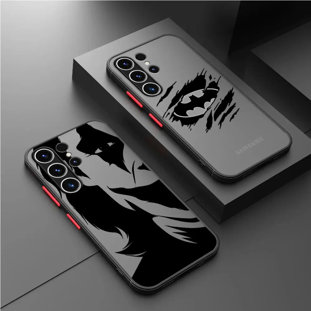 Superhero Batman Joker Matte Case For Samsung Galaxy S22 S23 S20 S21 FE S10 Capa Note 20 Ultra 10 Lite Phone Fundas