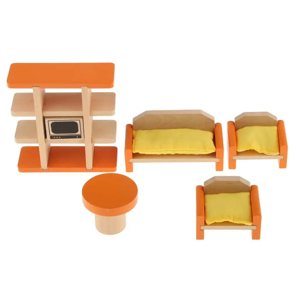 mini size living Room Furniture Set Dollhouse Miniature Pretend Role Play toy set