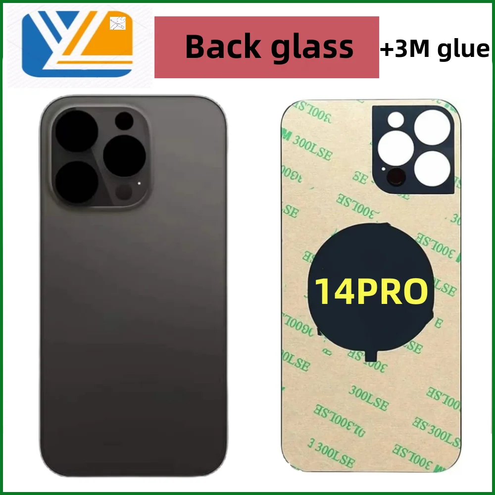 Back Cover+3M Tape For iPhone 14 Pro/14 Pro max Glass Fast Replacement High Quality Housing Battery Cover Big Hole Back Glass