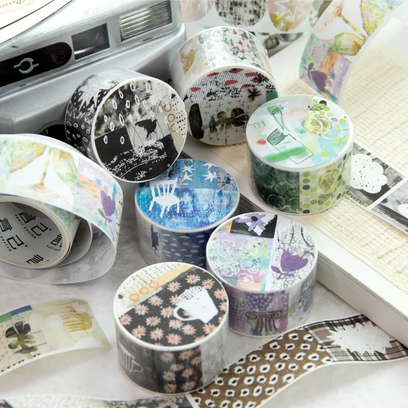 1 Rolle/2,5x200cm Vintage Patchwork Washi Tape, DIY Handgemachtes Album Scrapbooking Deko Papierzubehör