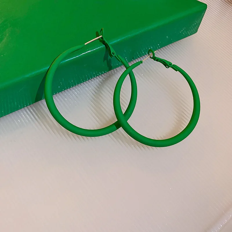 5cm Round Circle Hoop Earrings for Women Big Geometry Dangle Earrings Colorful Punk Loop Jewelry Party Accessories