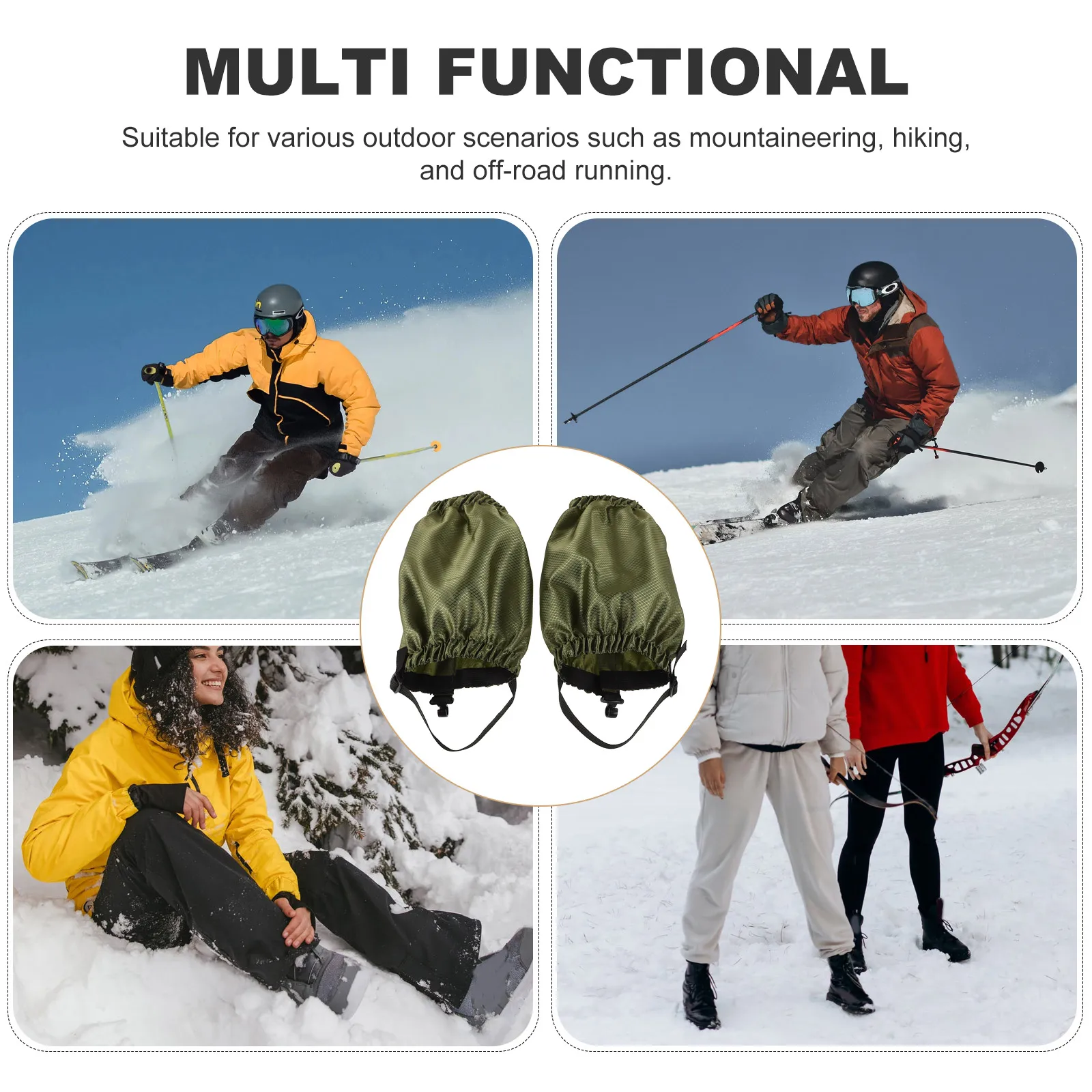 

1 Pair Hiking Gaiters Boot Protectors Snow Desert Outdoor Leg Covers 420D Oxford Cloth Lightweight For Trekking Climbing
