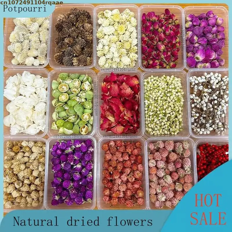 Natural Potpourri Dried Flower, Household Perfume, Environmental Aromatic Home Aromats, Wedding Decoration, Purifying Air, 1 Box