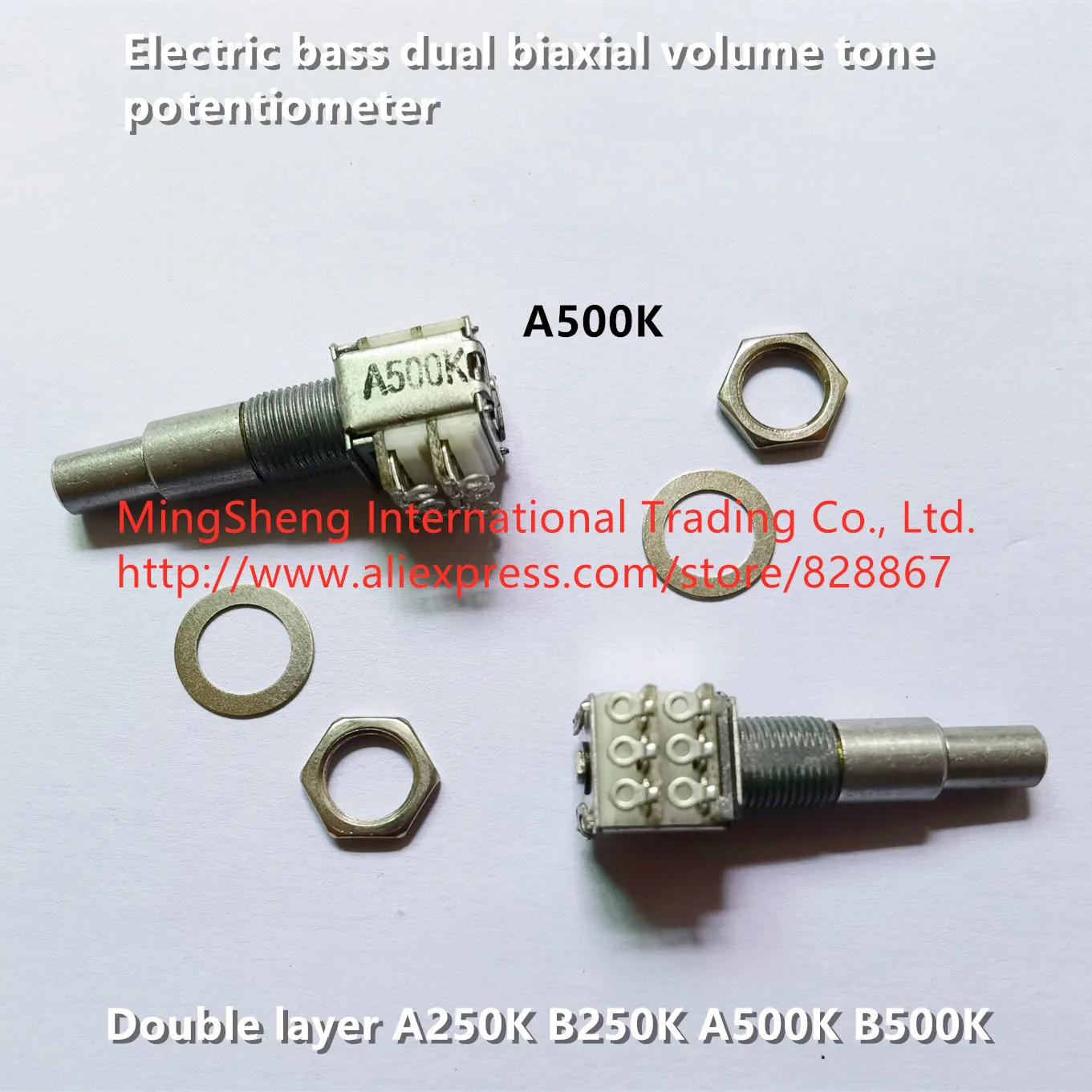 

Original new 100% electric bass dual biaxial volume tone potentiometer double layer A250K B250K A500K B500K (SWITCH)