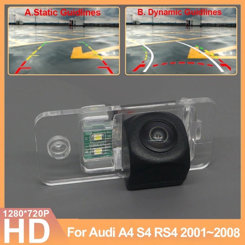 For Audi A4 S4 RS4 2001~2003 2004 2005 2006 2007 2008 Night Vision Reversing High-definition Waterproof Car Rear View Camera