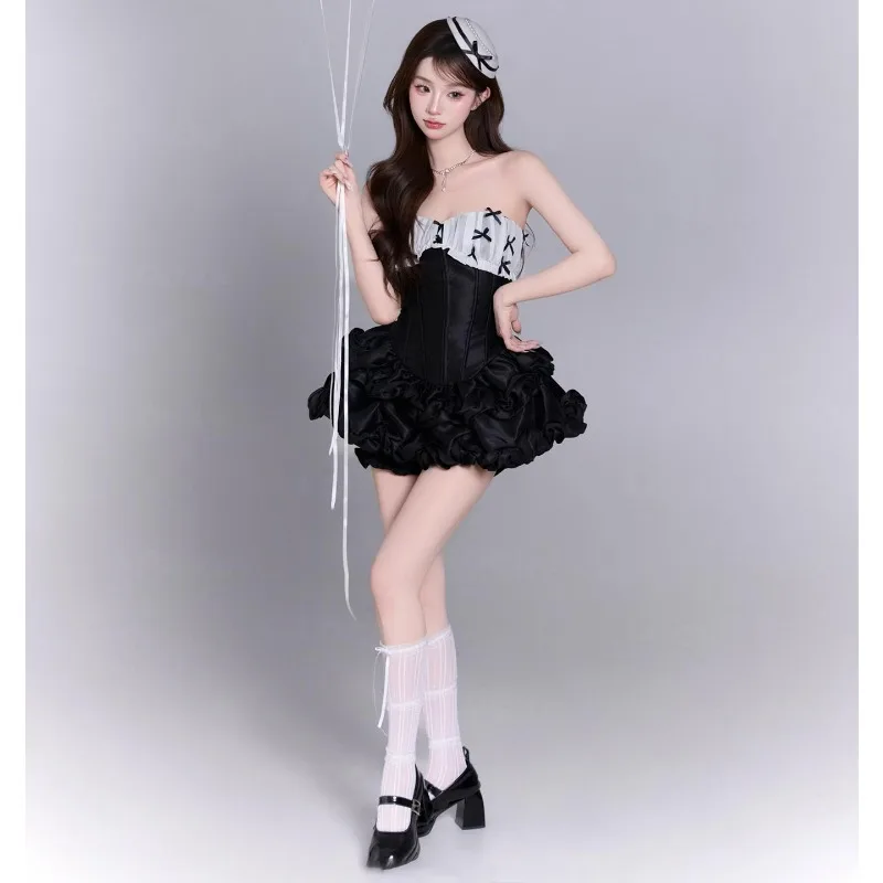 Red Tube Birthday Ready-to-wear Dresses High-end Princess Dress Temperament Celebrity Short Skirt Young Girl Boutique Costume