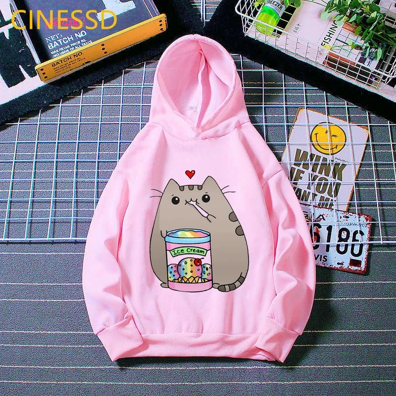 Children Boys Girls Hoodie Tops Coffee Cat Love Ice Cream Spring Autumn Print Sweatshirt Toddler 3-12 Year leisure Coat Clothing