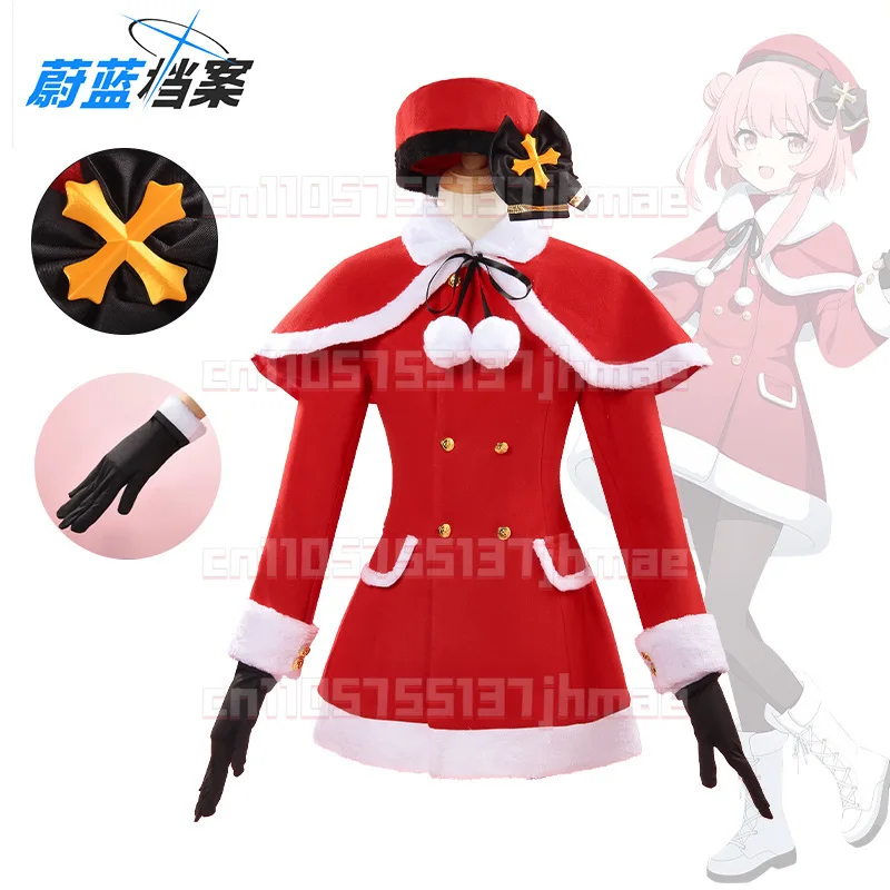 

Game Blue Archive Sumi Serina Cosplay Costume Christmas Red Dress Hat Adult Woman Sexy Kawaii Halloween Carnival Suit