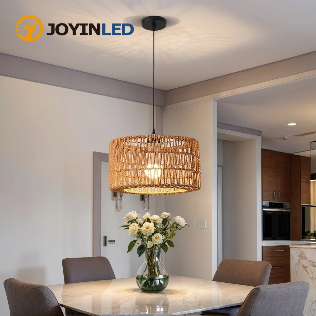 Simple Handwoven Japanese Retro Pendant Lamp Creative Hemp Rope Chandelier Bedroom Living Room Lamp Aisle Porch Lighting Fixture