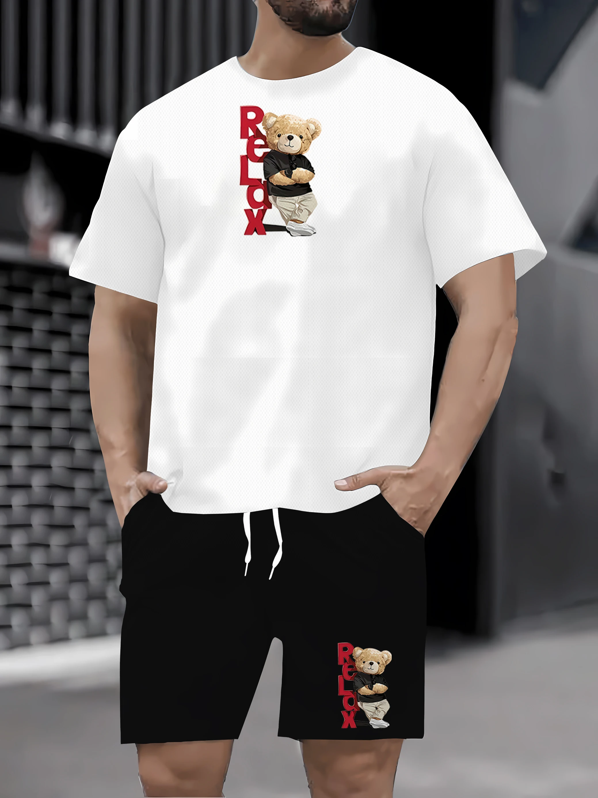 

Комплект спортивных шорт из коротких частей, повседневная мужская шорты jovem estampa verão camiseta de manga Curta и шорты