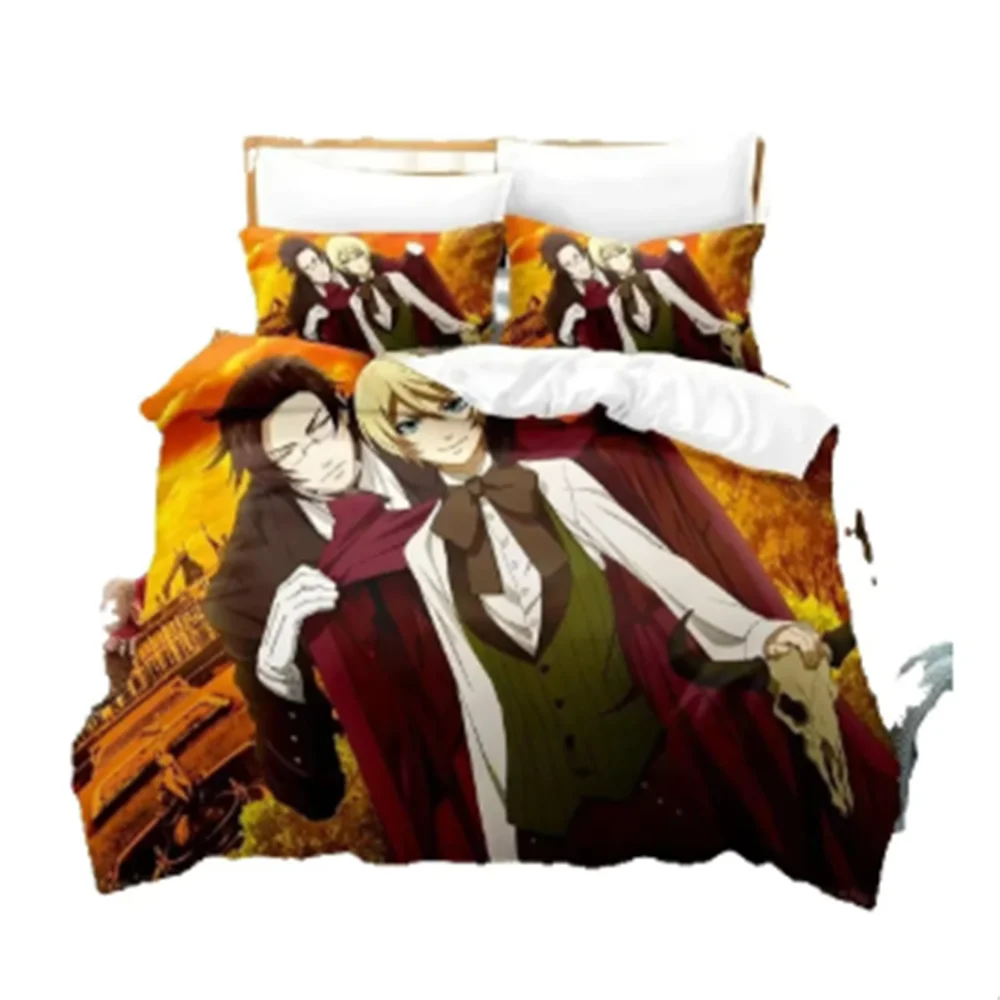 

New Black Butler Bedding Set Single Twin Full Queen King Size Bed Set Adult Boys Bedroom Duvetcover Sets 3D Anime Bed Sheet Set