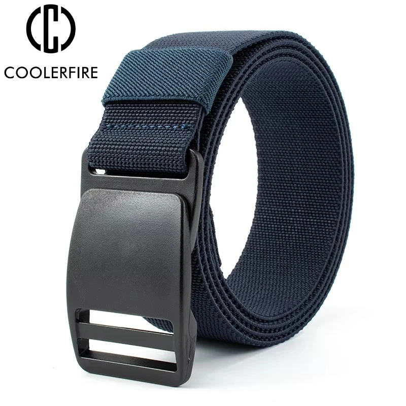 New Tactical Elastic Belt For Man Outdoor Multi Functional Canvas Plastic Buckle Belts High Quality Trouser Men Waistband DT107