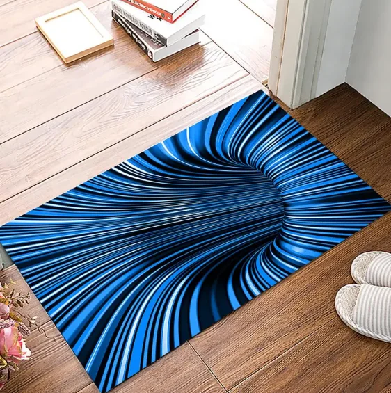 3D Vortex Illusion Rug Non-Slip Living Room Decor for Bedroom Living Room Camping Room Mat  Visual Illusion Effect Mats Decor