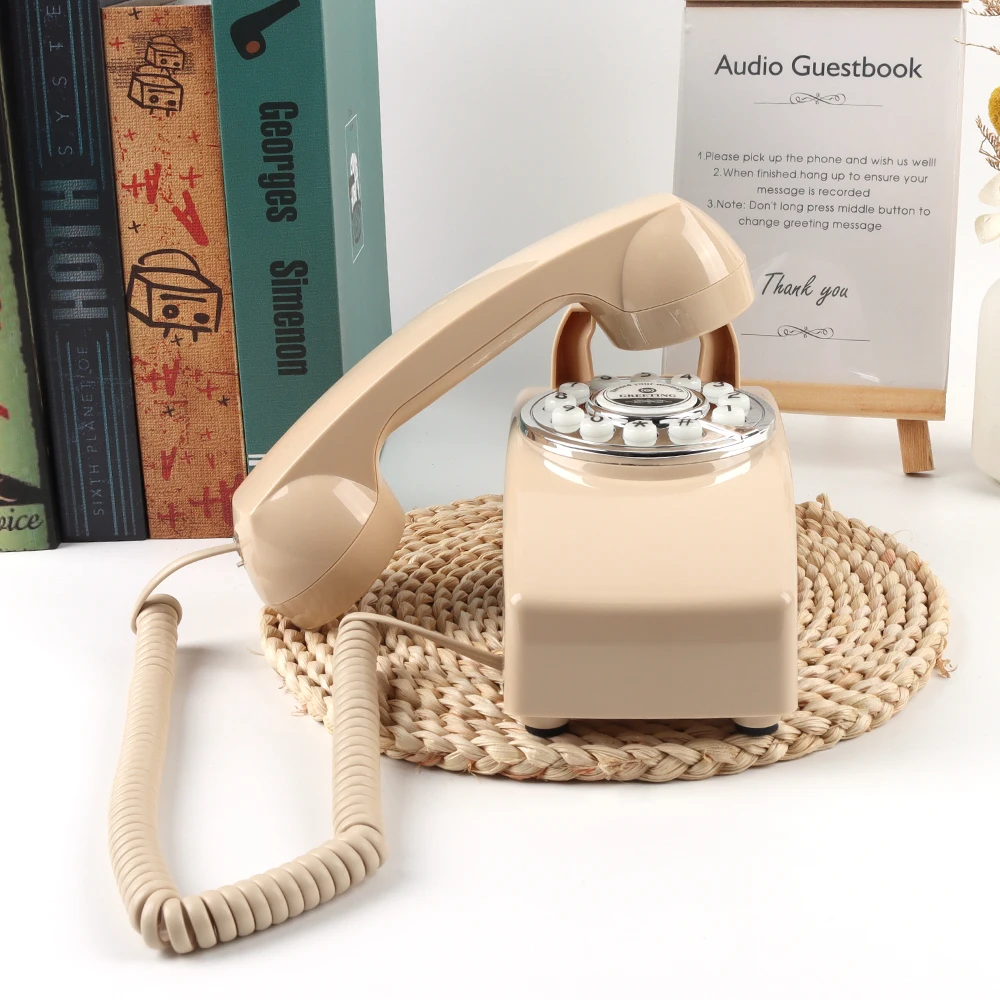 Libro degli ospiti per telefono vintage montato a parete Registratore di messaggi audio personalizzato per matrimonio Libro degli ospiti vocale personalizzato
