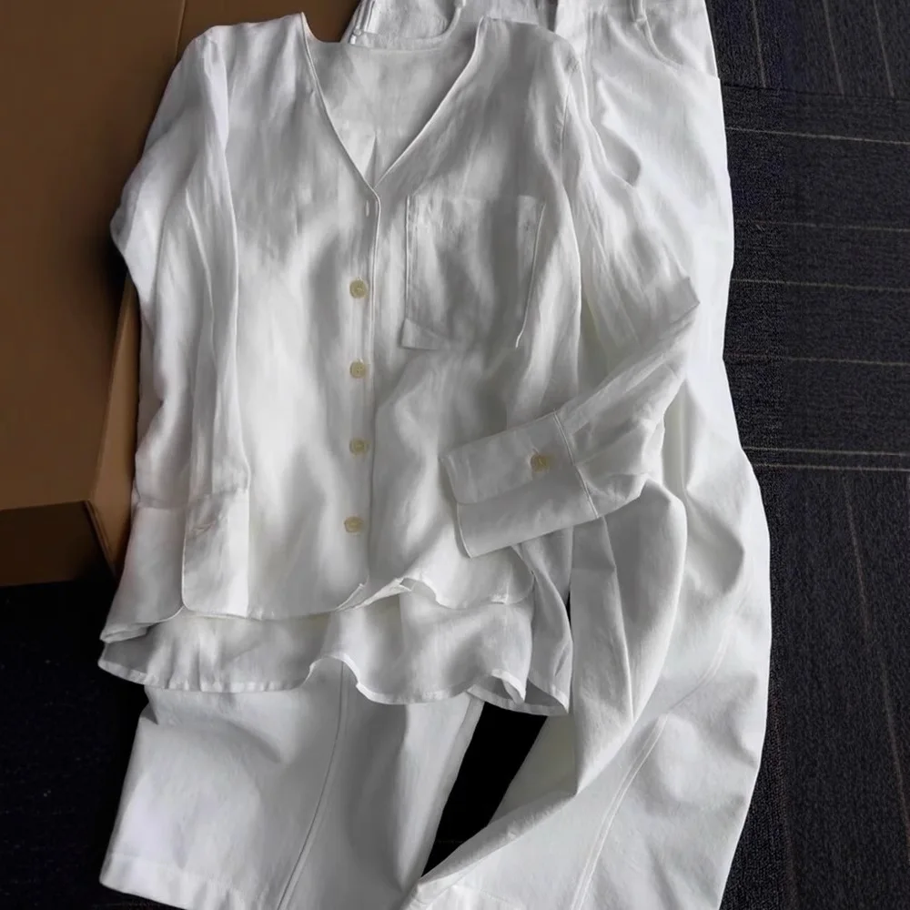 

Blouses Women Shirt Turn Down Collar Full Sleeve Tops Work Y2k Streetwear Elegant Splice Casual High Waist Solid Shirts 2025