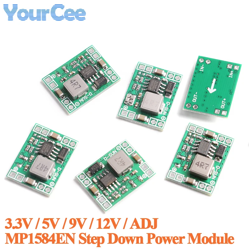 10pcs/1pc MP1584 Ultra-Small Size Mini DC-DC Step Down Buck MP1584EN Stabilized Power Module 3.3V 5V 9V 12V ADJ Ultra LM2596