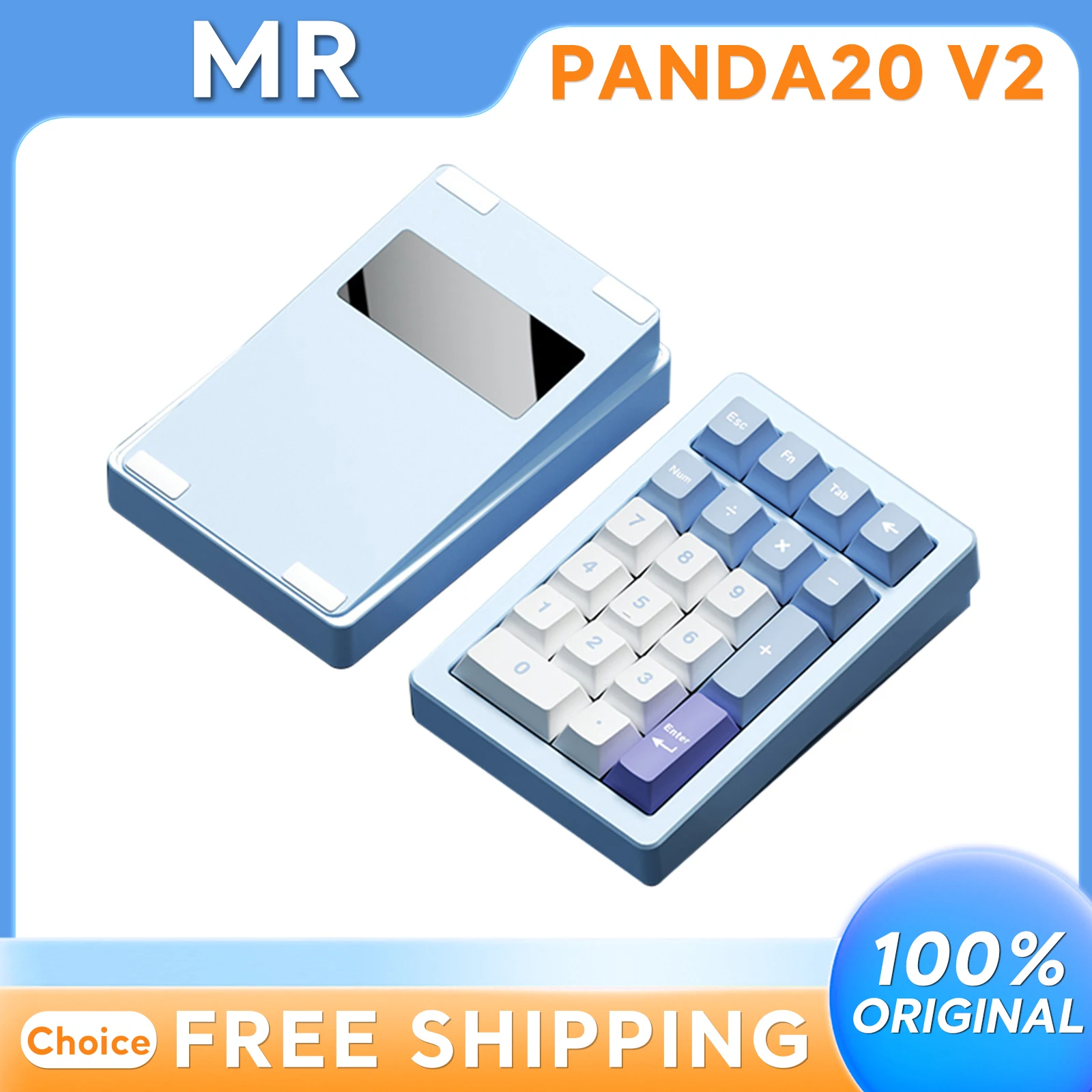 

MR Panda20 V2 Num Keypad Wireless Tri mode BT 2.4G DIY Switch CNC AluminumRGB QMK via Hot Swap Mini Customized Number Keyboard