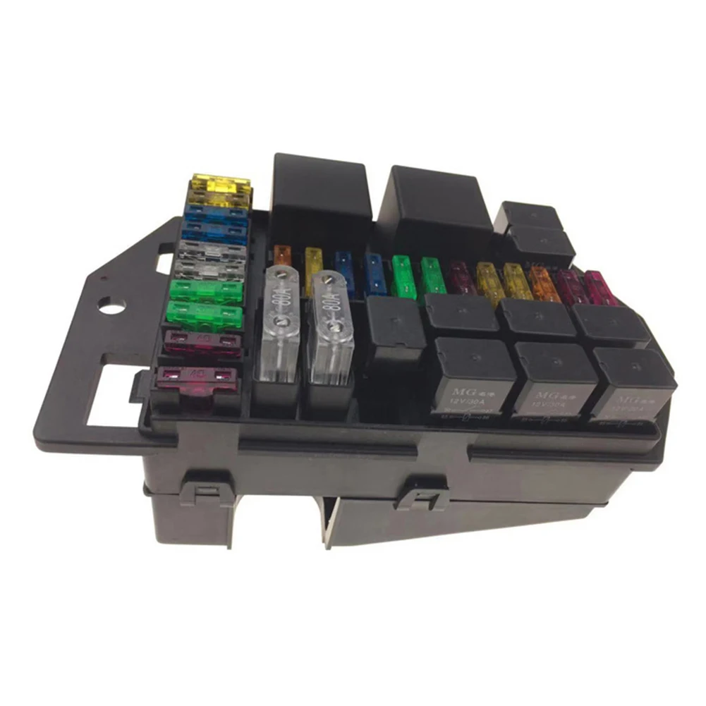 38 Way Blade Fuse Block with Fuse Box Holder and Relay Harness Automotive Assembly Damp-Proof Cover for Car Boat Marine Truck