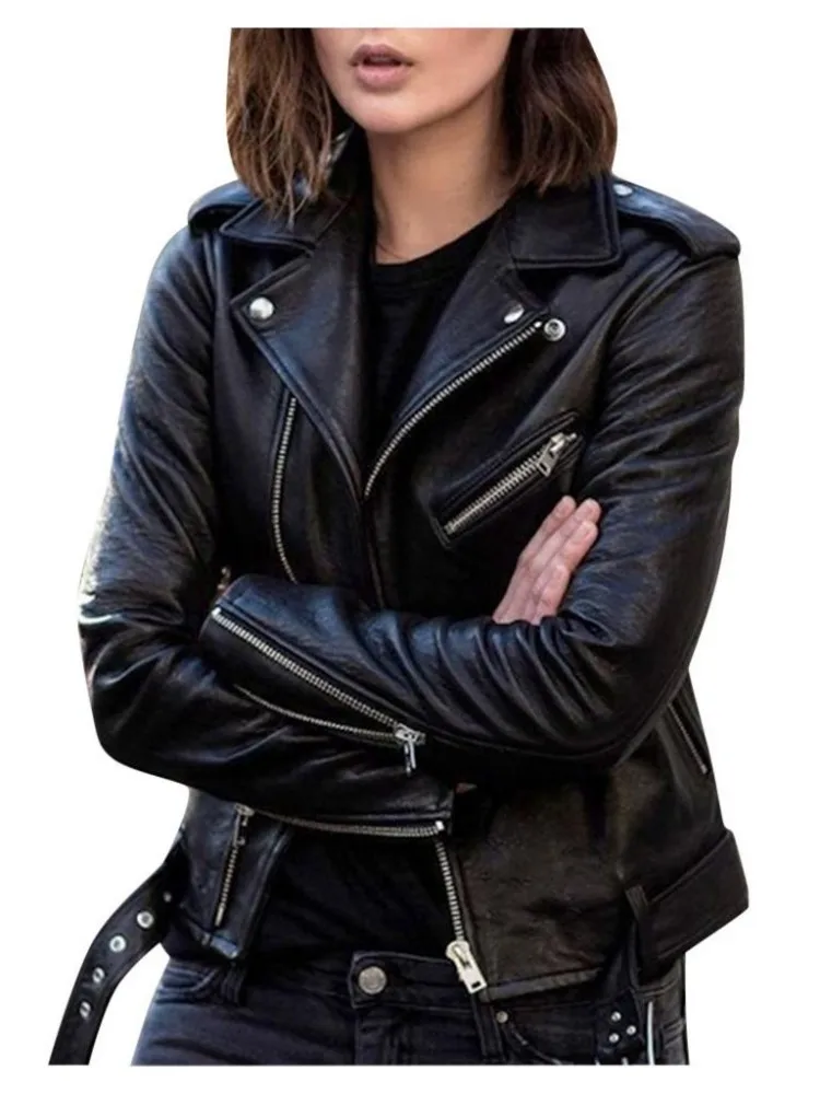 

Biker Jackets Womens Jacket Japanese Polyester Dryfit Sweatproof Stand-Collar Jogger Gym Workout Breathable Halloween Christmas