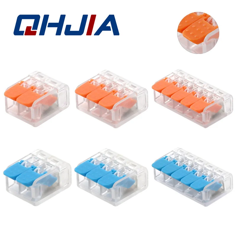 

Wire Connector 25 50 100PCS Universal Compact Wiring Cable Connector Push-in Wire Terminal Block For Home Electric Led Light