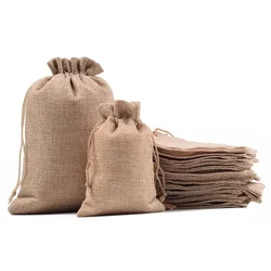 Hemp Bag Drawstring Linen Bundle Pocket Ornaments Gift Storage Bag Dust-proof Herb Small Cloth Bag