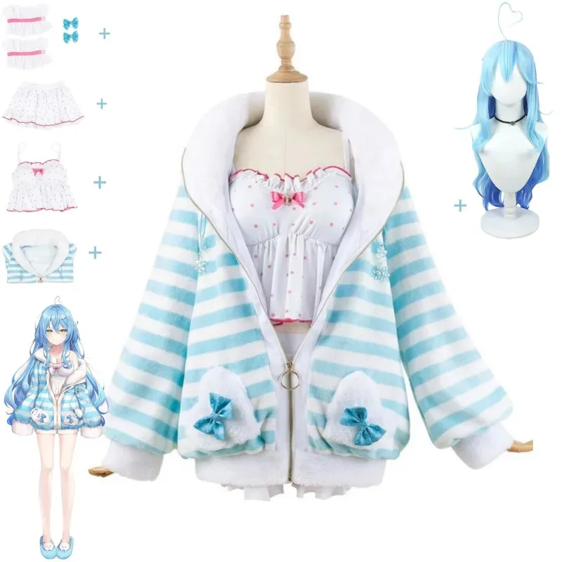 

YouTuber VTuber Hololive Yukihana Lamy Wamy NePoLaBo Косплей Костюм Парик Аниме Милая Сексуальная Женщина Пижамы Хэллоуин Костюм Для Ролевых Игр