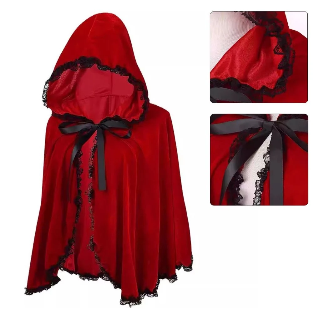 Elegant With Hat Capes Velvet Hood Cloak Multifunctional Performances(60CM)