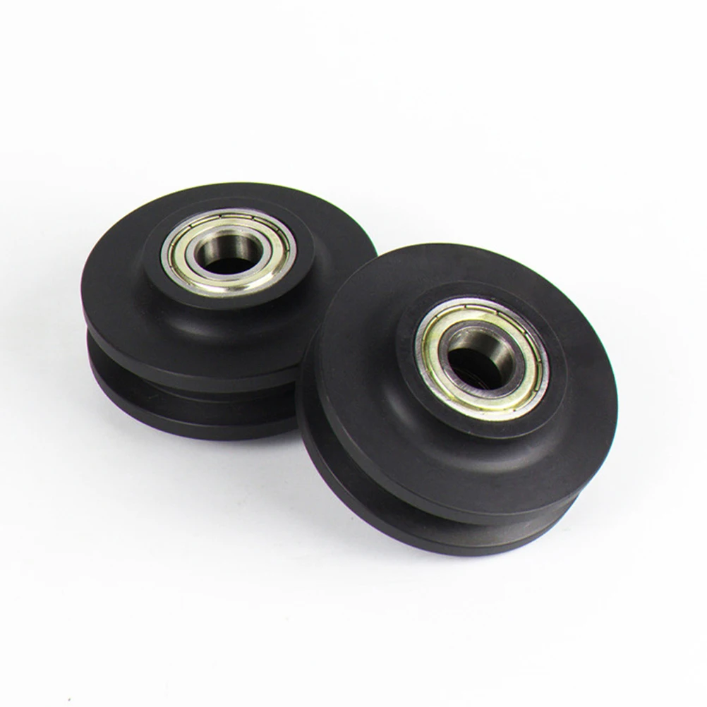 

2Pcs Heavy Duty Sliding Door Pulley Roller Steel Nylon Groove Track Wheel Garage Door Window Cabinet Replacement Hardware