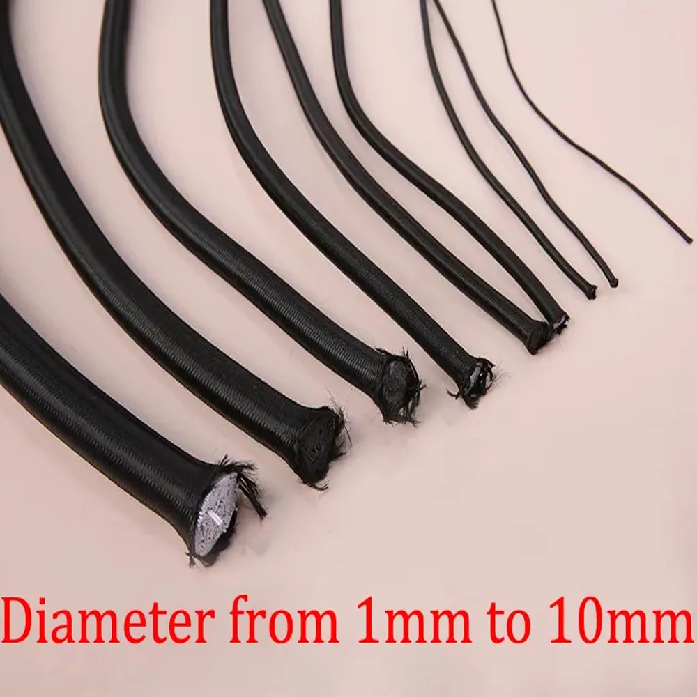 5M Black Elastic Cord Shock Rope lastic Cord Bungee Cords Bungee Cord Nylon Elastic Cord for DIY Jewelry Making Clothesline Camp