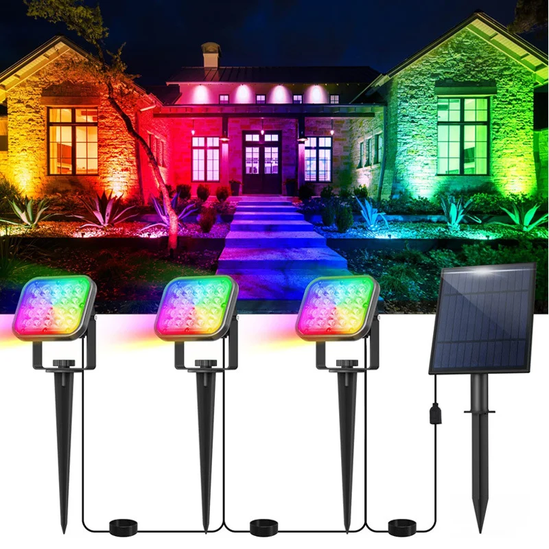 

Solar Spotlight Lights Outdoor Garden Waterproof Villa Courtyard Tree Landscape Ground Insertion Lawn Lamp Party Festivals Decor