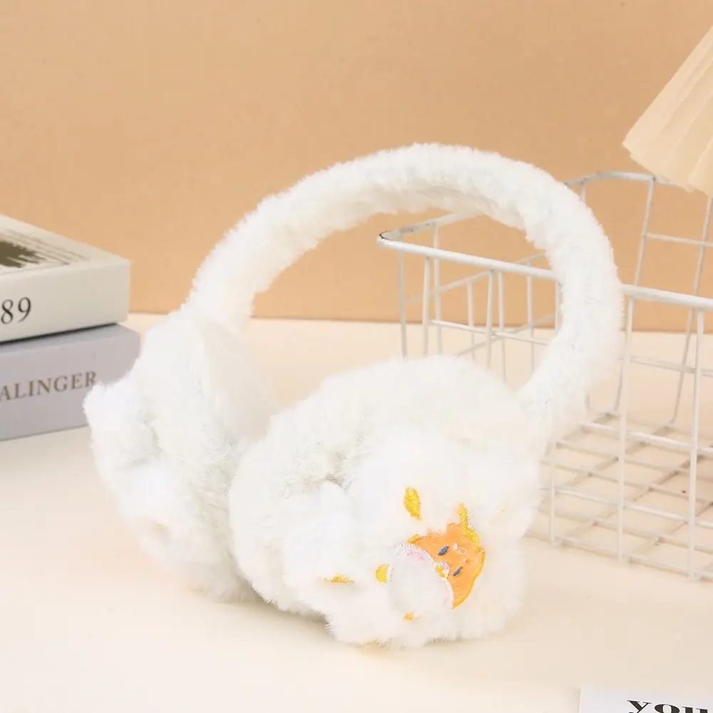 Soft Faux Fur Cartoon Flower Earmuffs Skin-Friendly Thermal Lining Faux Rabbit Fur Ear Warmers Windproof Floral Pattern