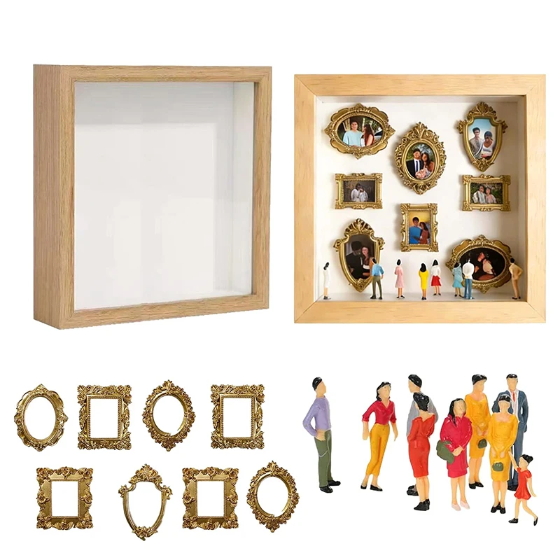 DIY Cat Silhouette Museum Box, LED Light Photo Display Case