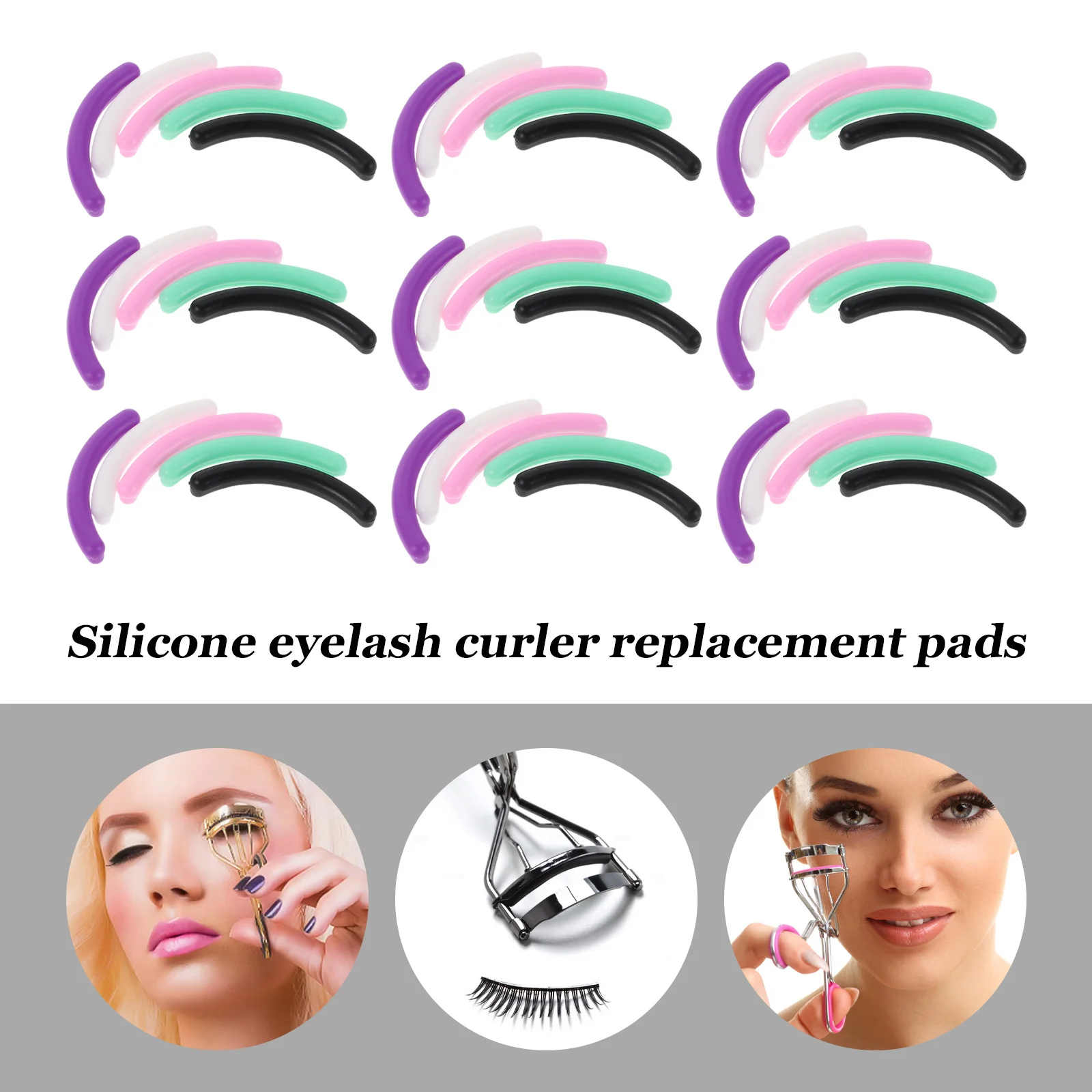 48 قطعة من وسادات السيليكون لتجعيد الرموش، وسادات بديلة من المطاط الناعم لتجعيد الرموش قابلة لإعادة الملء #3