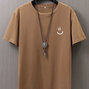 Minimalistische Lächeln Gesichtsstil Druckgrafik Tops Hip Hop T -Shirt Kleidung T -Shirt Sommer atmungsaktives Rua Cotton T -Shirt 6 Hauptverkäufe Lächeln Kleidung - №1