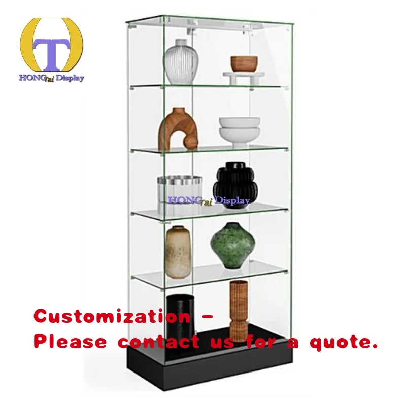 custom.Customizable Smoke Shop Display Cabinet with LED Lighting Adjustable Shelves No Aluminum Frame Boutique & Showroom Di