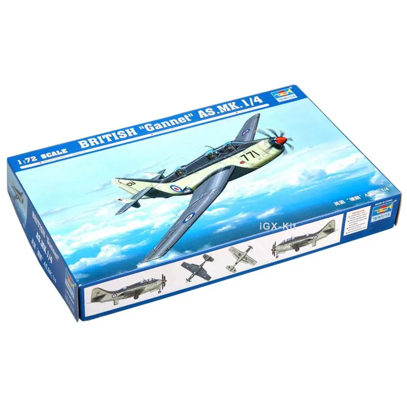 

Trumpeter 01629 1/72 British Fairey Gannet AS MK 1/4 Anti-Submarine Aircraft Military Plastic Assembly Model Toy Building Kit