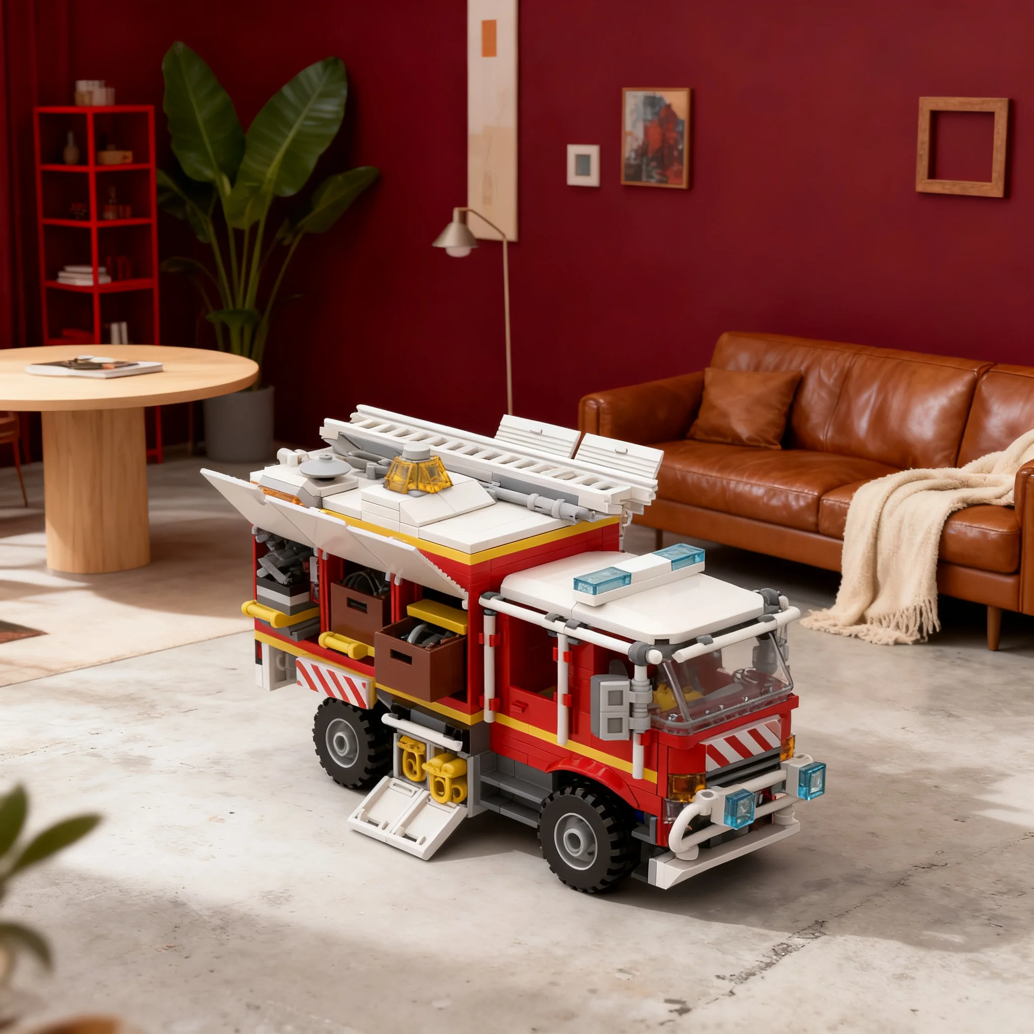 456pcs MOC City Fire Fire Truck Offroad Model Building Blocks Architecture Christmas Gift Toys Idea Brick Display Art Assemble