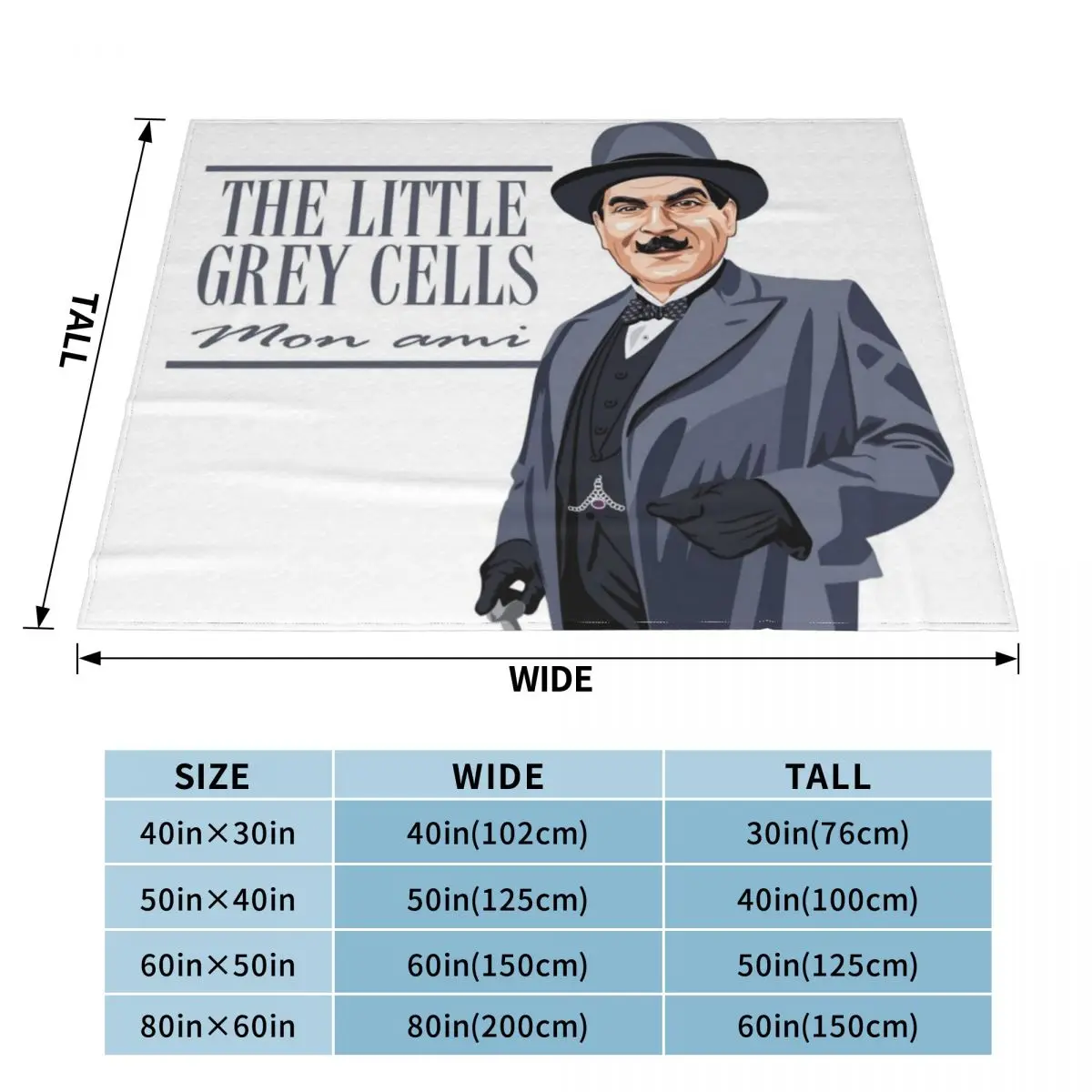 POIROT Mon ami Throw Blanket Decorative Throw Camping anime blankets and throws Blankets