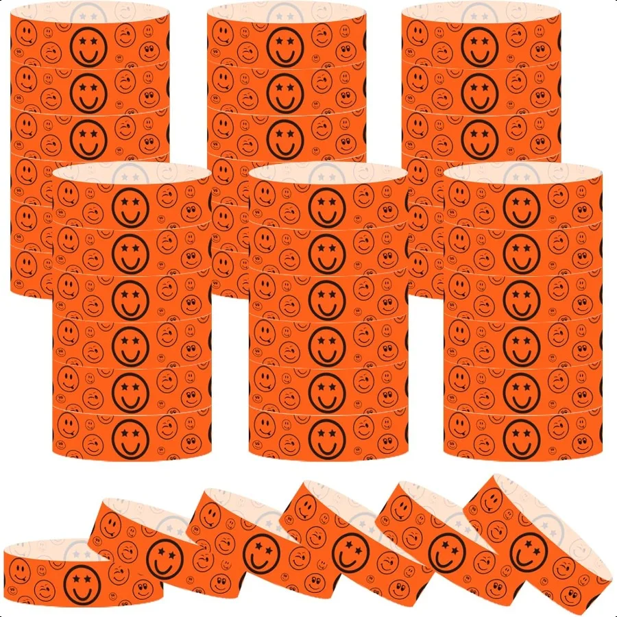 

600 Pcs Face Wristbands for Events Waterproof Entrance Paper Bracelets in 6 Colors for Music Concerts