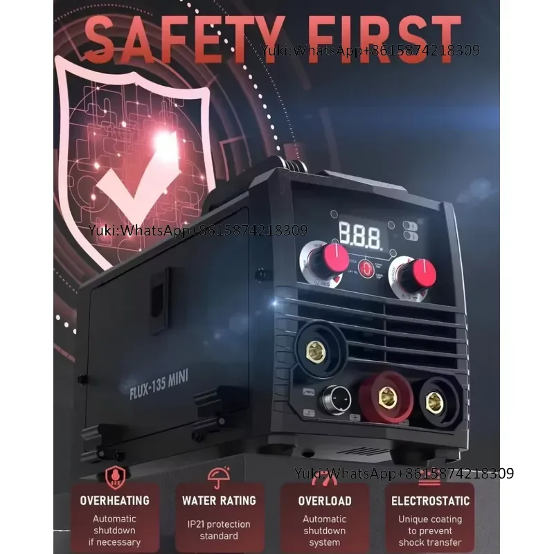 YEESTECH FLUX-135 MINI 135Amp MIG Welder 110V Flux Core Gasless Solid Wire Welder 3-in-1 MIG/Lift TIG/Stick Welding Machine