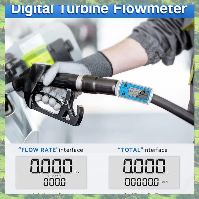 A59Z-4Xデジタルタービン水流量計、デジタルLCDディスプレイ、NPTカウンターとFNPTネジ付き、ガス・オイル燃料流量計（1インチ）