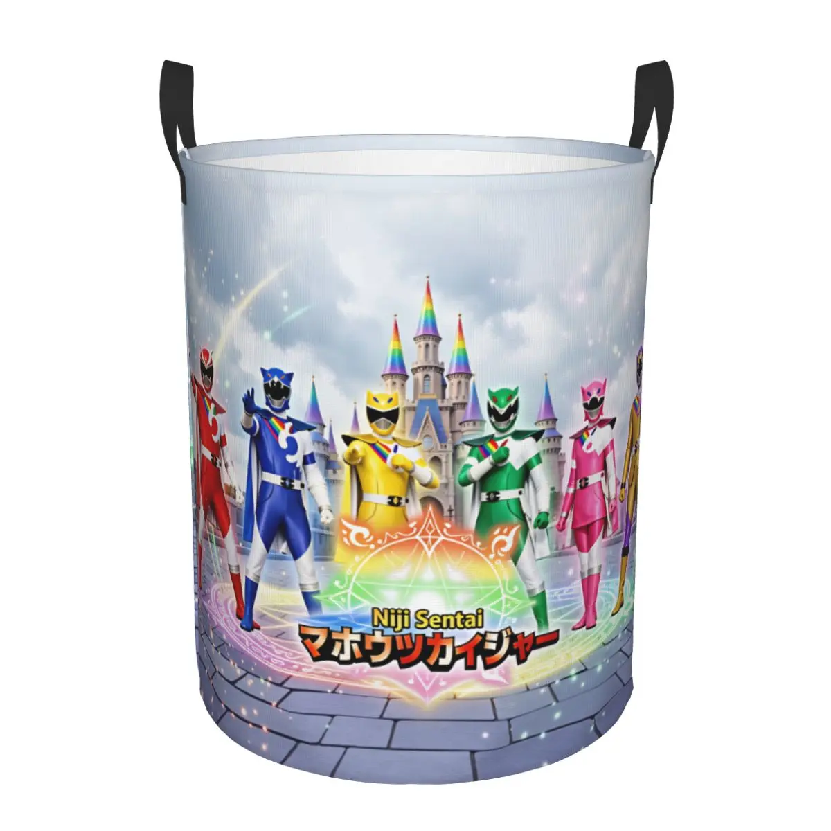 

Mahou Yellow Super Sentai Mahou Green Laundry Basket Foldable Clothes Storage Bin Mahou Blue Mahou Pink Laundry Hamper