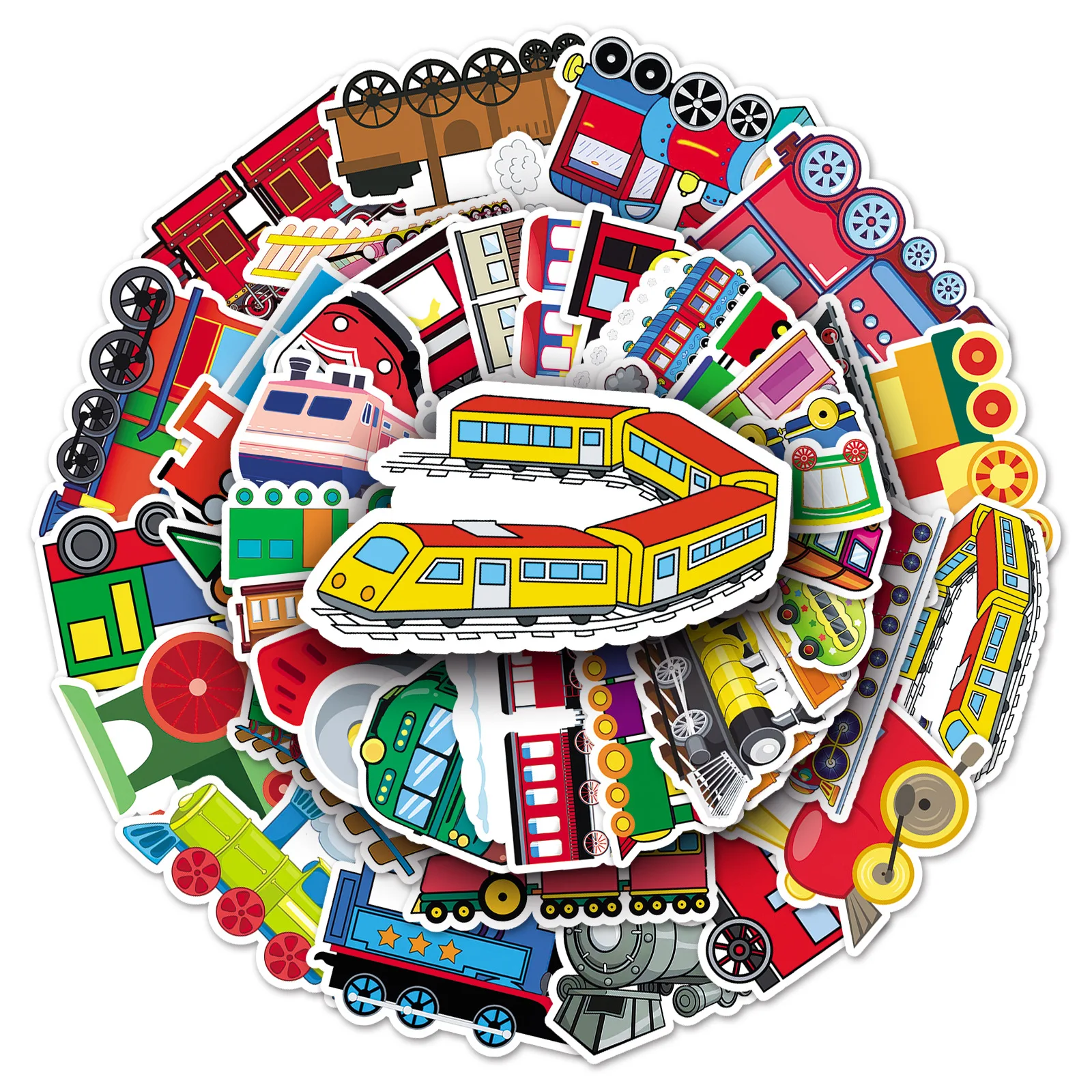 10/50pcs Cartoon Train Graffiti Stickers Creative DIY Decoration Refrigerator Skateboard Mobile Phone Case Classic Kids Toys