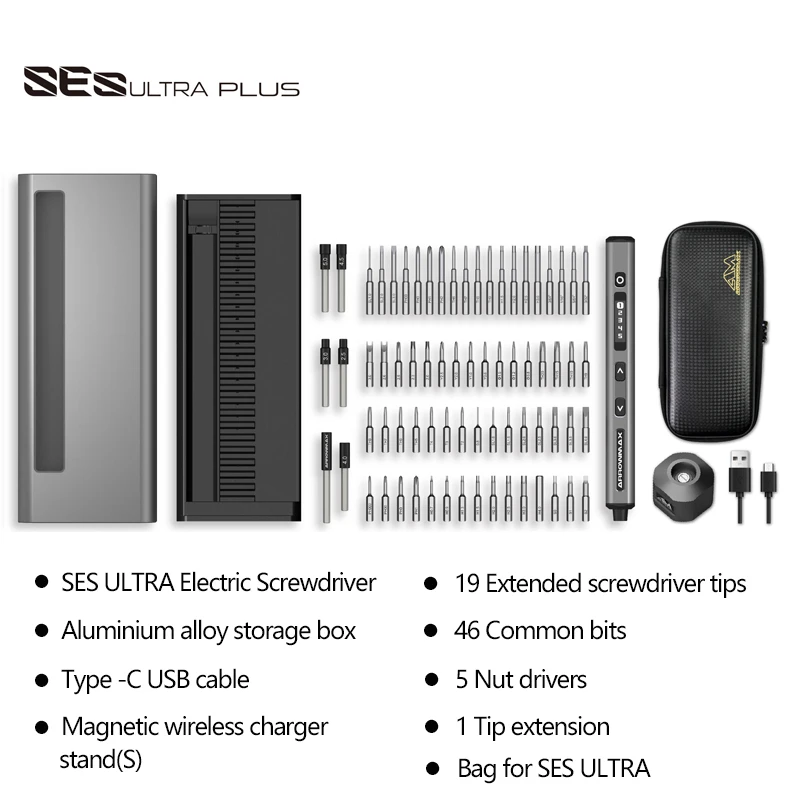 ARROWMAX 70-in-1 mini-elektrische schroevendraaier Precisie draadloze schroevendraaierset voor telefooncamera Laptop Horlogereparatie SES Ultra