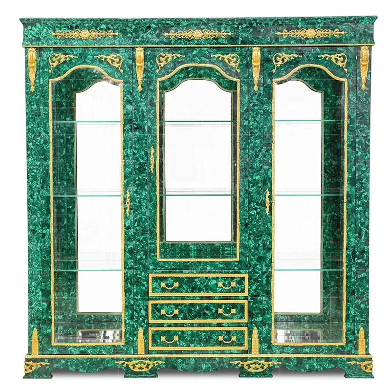 Malachite high-end custom wine cabinet European living room palace wine cabinet locker malachite green