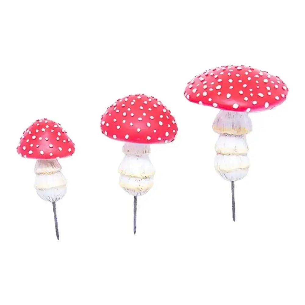 3PCS Home Figurines Decor Mini Mushroom Miniatures Resin Crafts Polyresin Statue Resin Figurines Glow In The Dark